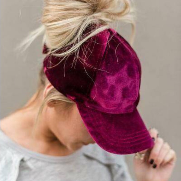 CC Boutique Accessories - C.C. Red Pony Velvet Baseball Caps
